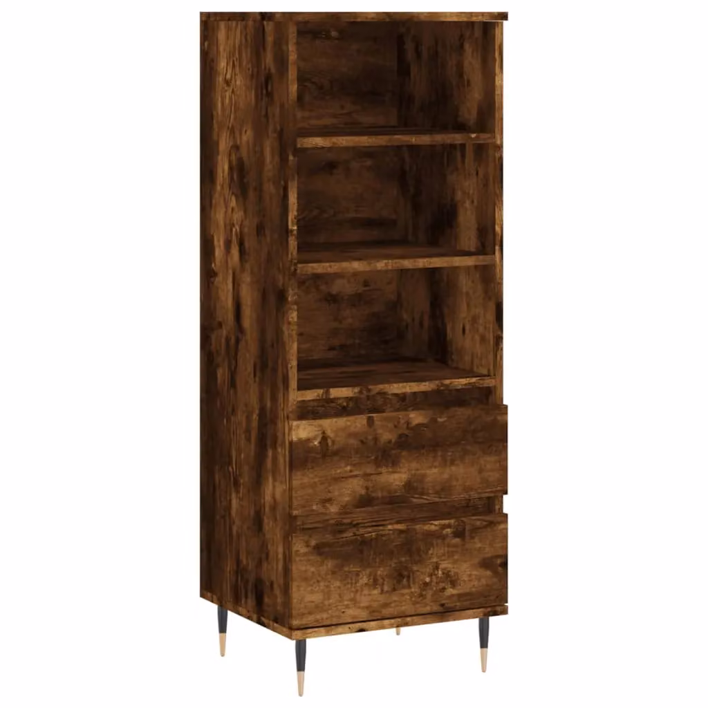 Berkfield Home Smoked Oak Highboard in Brown, W: 40 cm, D: 36 cm, H: 110 cm – 2