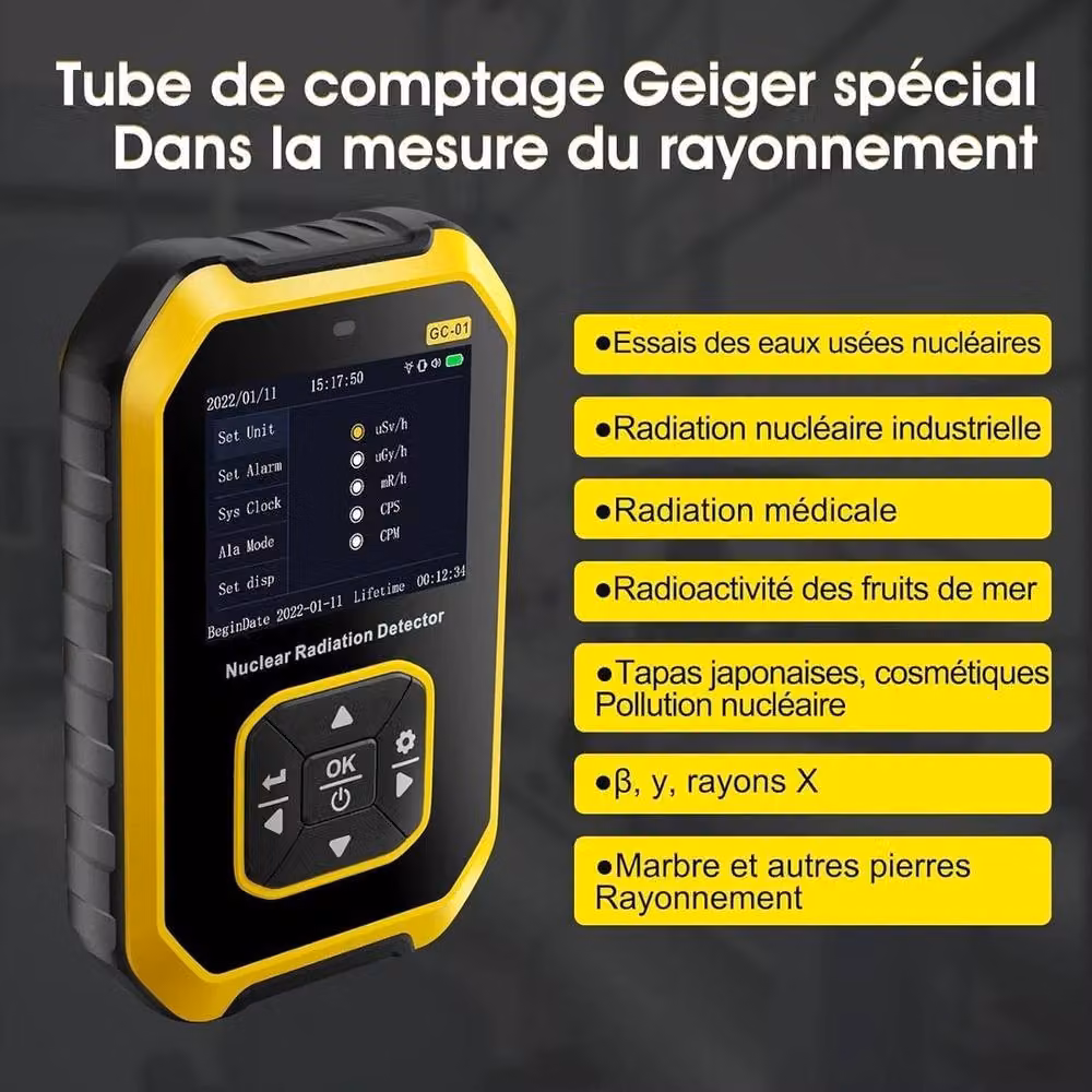 NESTLUNE Counter Tube UK Nuclear Radiation Detector, Yellow, W: 10000 mm, H: 520 mm – 5