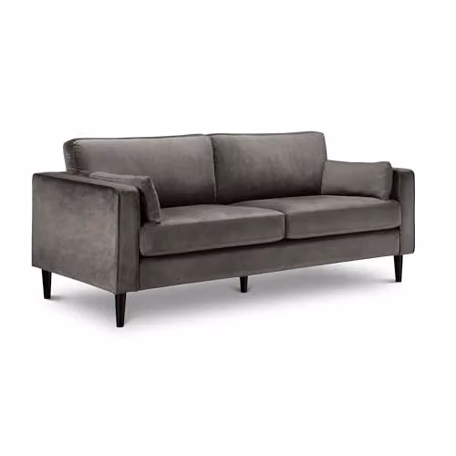 Julian Bowen Hayward Grey Velvet 3 Seater Sofa – 1