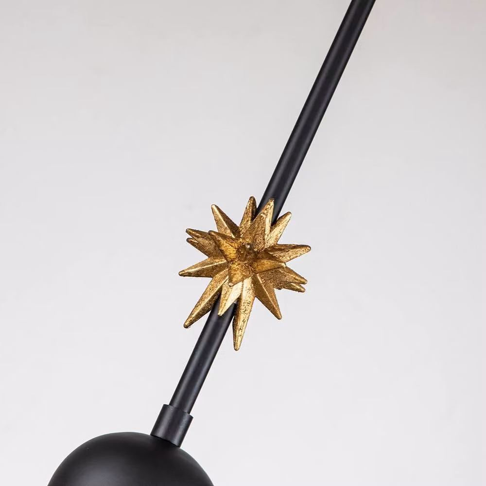 Netlighting Etoile Modern Dome Pendant Ceiling Light in Matte Black and Gold – 3