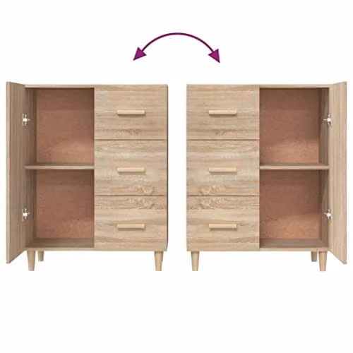 vidaXL Scandinavian Sideboard in Sonoma Oak, W/D/H: 69.5 x 34 x 90 cm – 3
