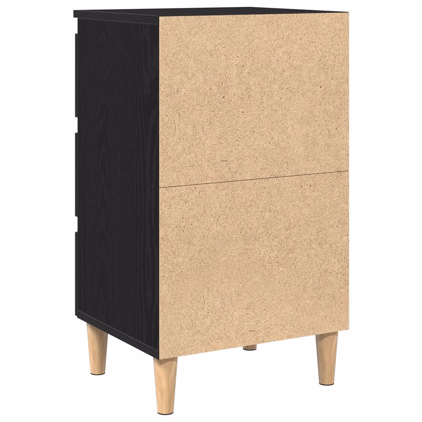 Berkfield Home Black Oak Bedside Cabinet with Wooden Legs, W/D/H: 40 x 35 x 69 cm – 3