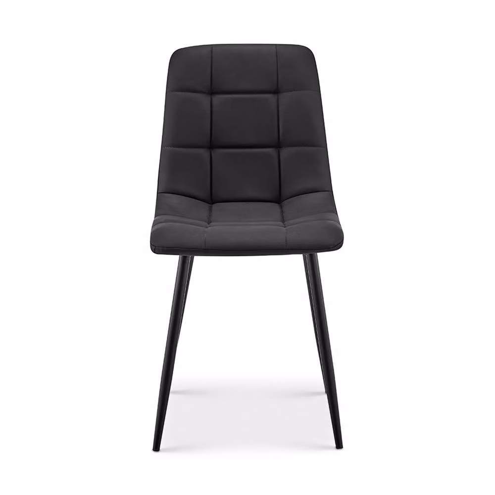 Bravich LTD Zurich Faux Leather Embossed Dining Chairs in Black, Pack of 2 – 2