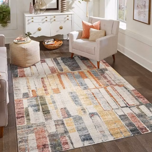 Aress Washable Modern Geometric Area Rug, Multicolour, W: 230 cm, D: 160 cm