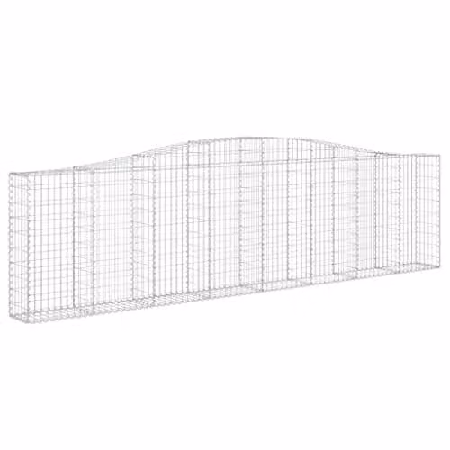 vidaXL 2x Arched Gabion Basket Cage Mesh Wire Stone Baskets in Silver Galvanised Steel for Outdoor Gardens and Retaining Walls, W/D/H: 400 x 30 x 100/120 cm – 1