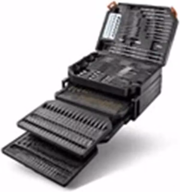 Nordara 300pc HSS Drill Bit and Screwdriver Bit Set in Silver and Black, W: 1000 mm, H: 400 mm, D: 400 mm – 1