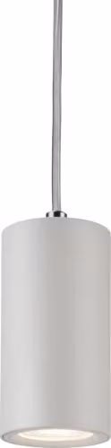 Knightsbridge Dasan Single Short Fixed Round White Pendant Light