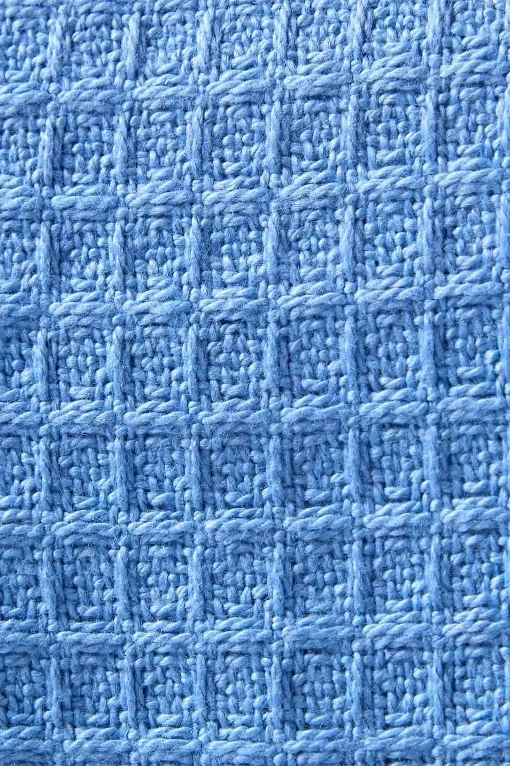 Homescapes Organic Cotton Waffle Pique Baby Blanket in Blue, W/D/H: 90 x 112 cm – 3