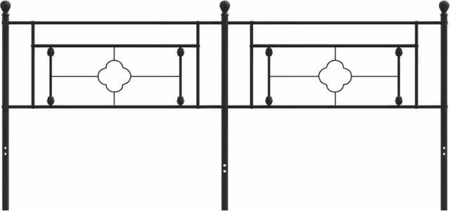 Berkfield Home Classic Metal Headboard in Matt Black, W/H: 200 x 200 cm – 1