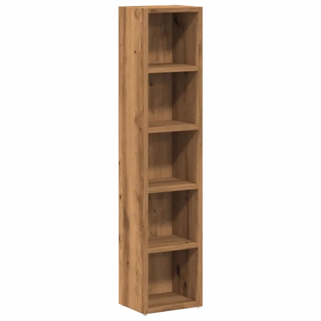 Berkfield Home Artisan Oak CD Cabinets, 2 Piece Set, Brown, W/D/H: 21 x 16 x 93.5 cm – 4
