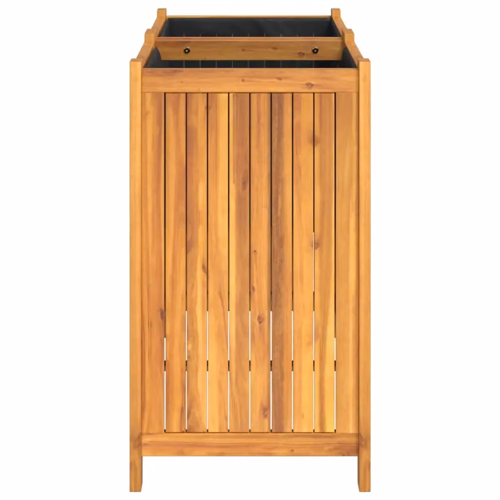 Berkfield Home Garden Planter with Liner in Brown Solid Wood, W: 84 cm, D: 42 cm, H: 75 cm – 2