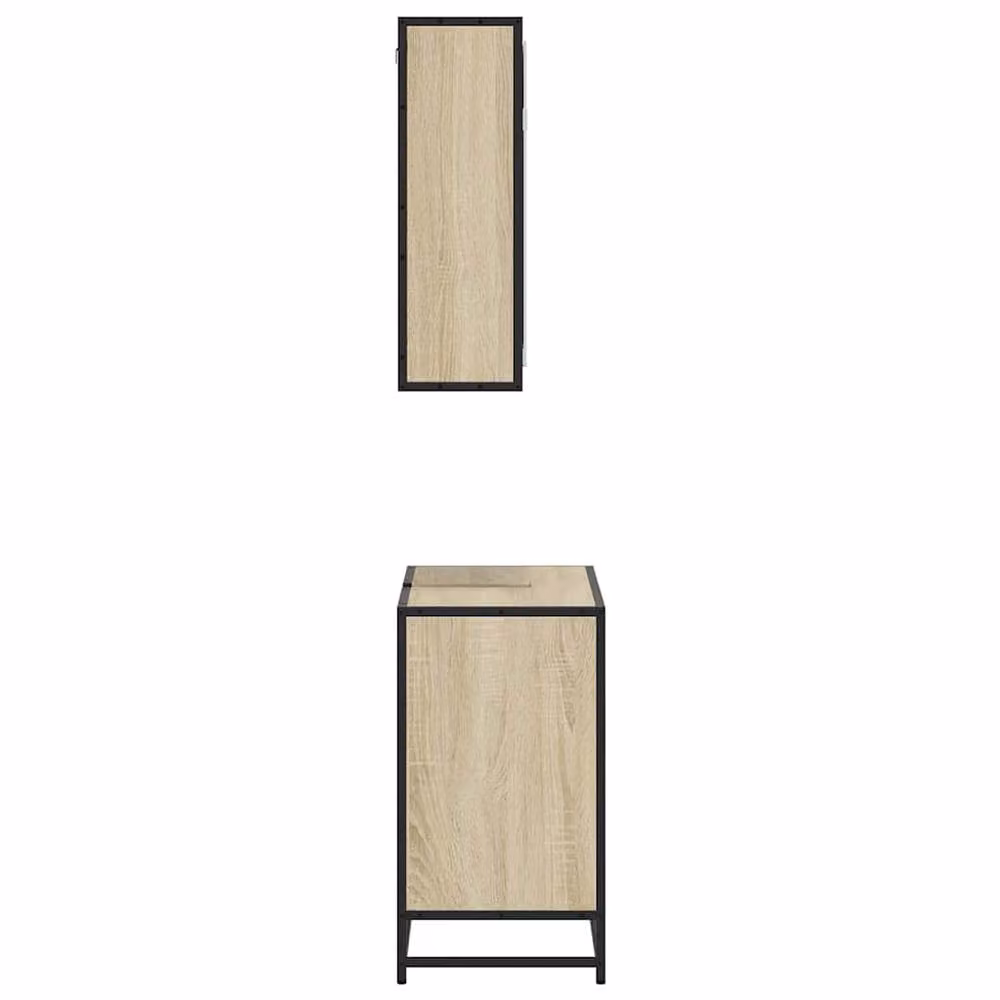 Berkfield Home 2 Piece Industrial Bathroom Furniture Set in Brown Sonoma Oak – 3