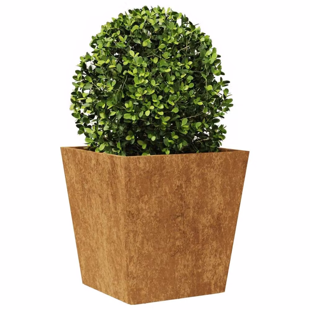 Berkfield Home Corten Steel Garden Planter Tubs in Brown, 2 Pack, W/D/H: 40 x 40 x 40 cm – 3