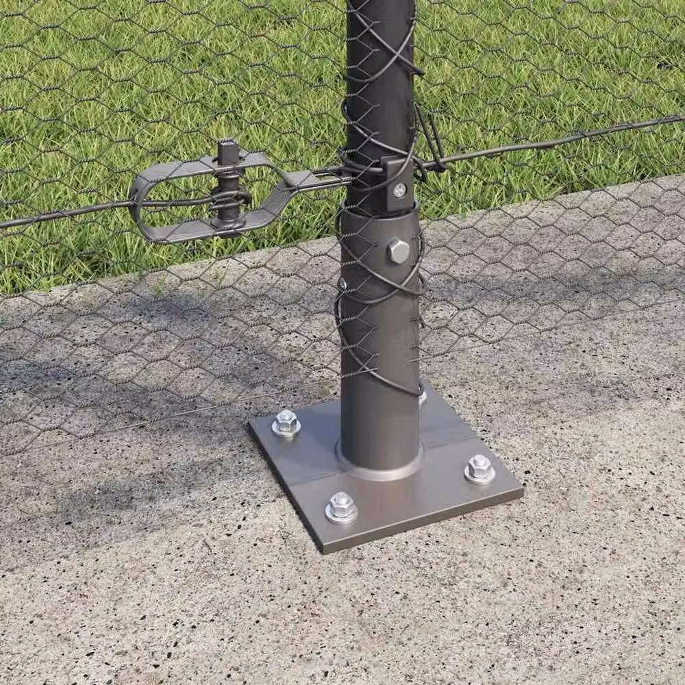 Berkfield Home Hexagon Steel Fence, Grey, W/H: 10 x 1.2 m – 4