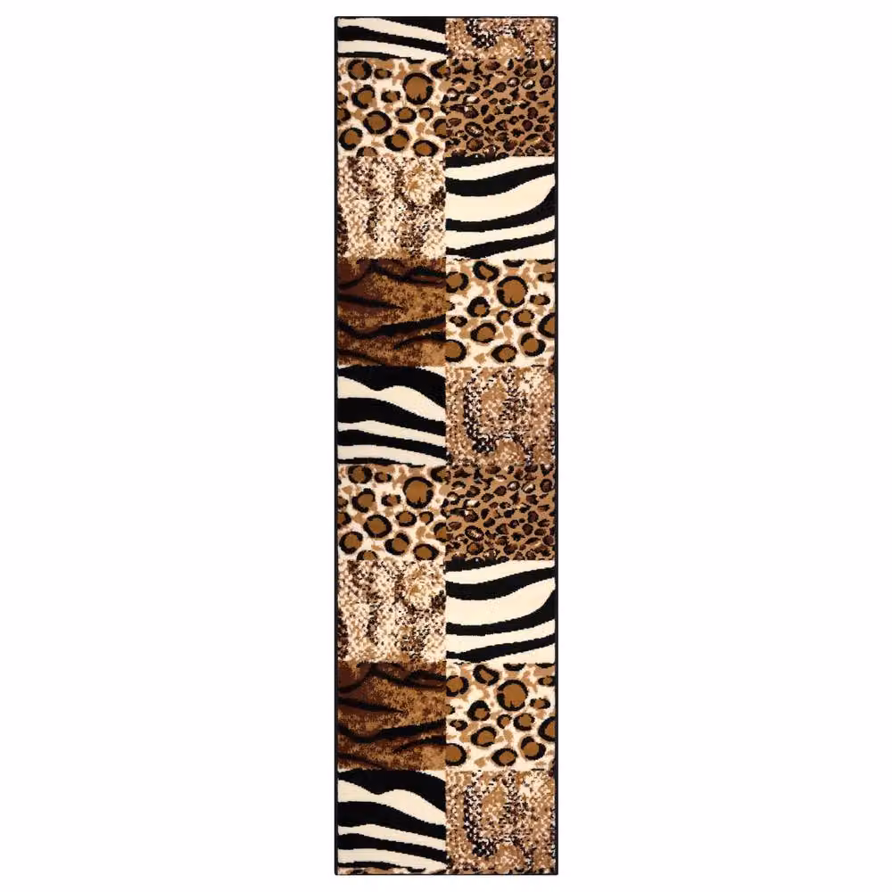 Bravich LTD Animal Print Safari Hallway Runner Rug, Multicolour, W: 60 cm, L: 360 cm – 3