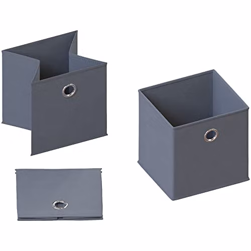 Vida Designs Durham 9 Cube Storage Unit in White with 5 Grey Baskets – 3