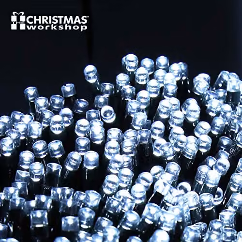 The Christmas Workshop 600 LED Bright White Chaser Christmas Lights, 41.9 Metres, Indoor or Outdoor Fairy Lights with 8 Light Modes