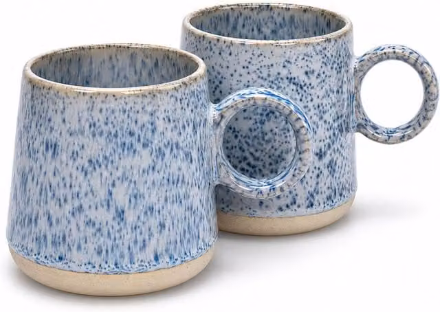 Upper Street Set of 2 Blue Ceramic Mugs, 460ml – 1
