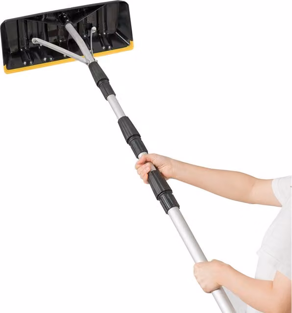 COSTWAY Telescoping Snow Roof Rake with Blades in Black