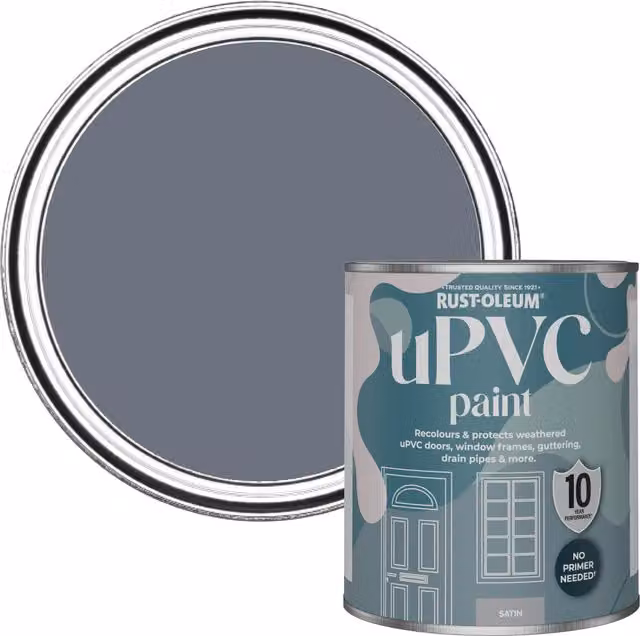 Rust-Oleum Satin Finish UPVC Paint in Marine Grey, 0.75 l