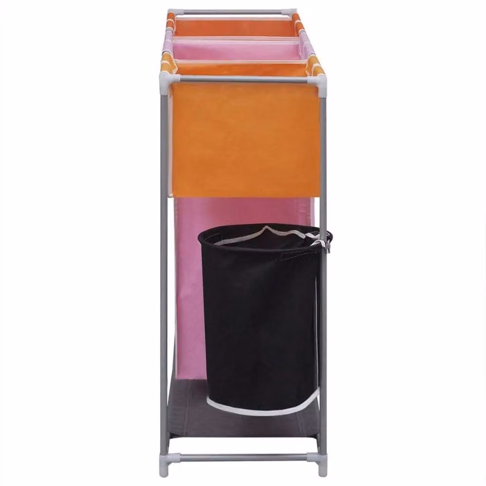 FLAVORA 3-Section Laundry Sorter Hamper with Washing Bin, Orange – 2
