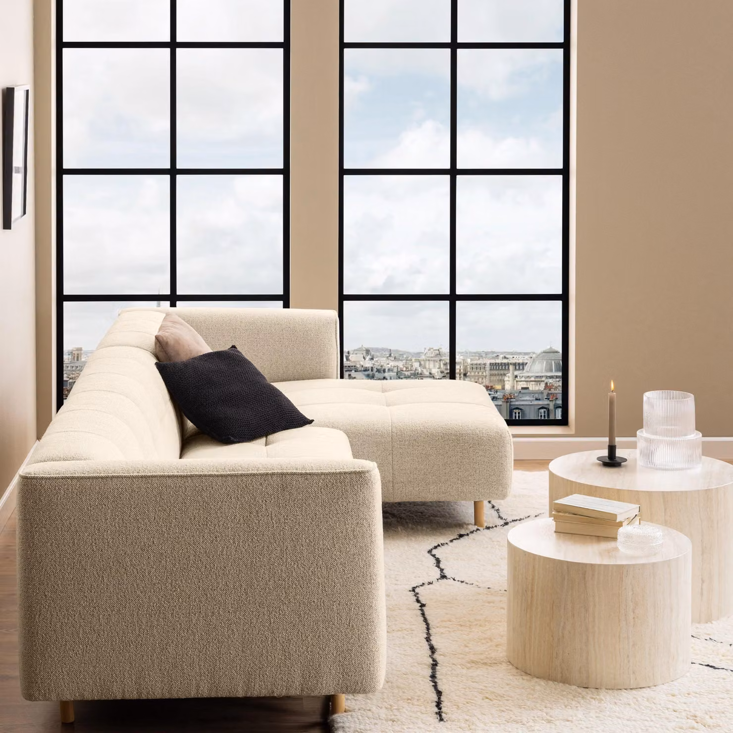 Furniture To Go Dice Round Nested Coffee Table Set in Light Oak – 2