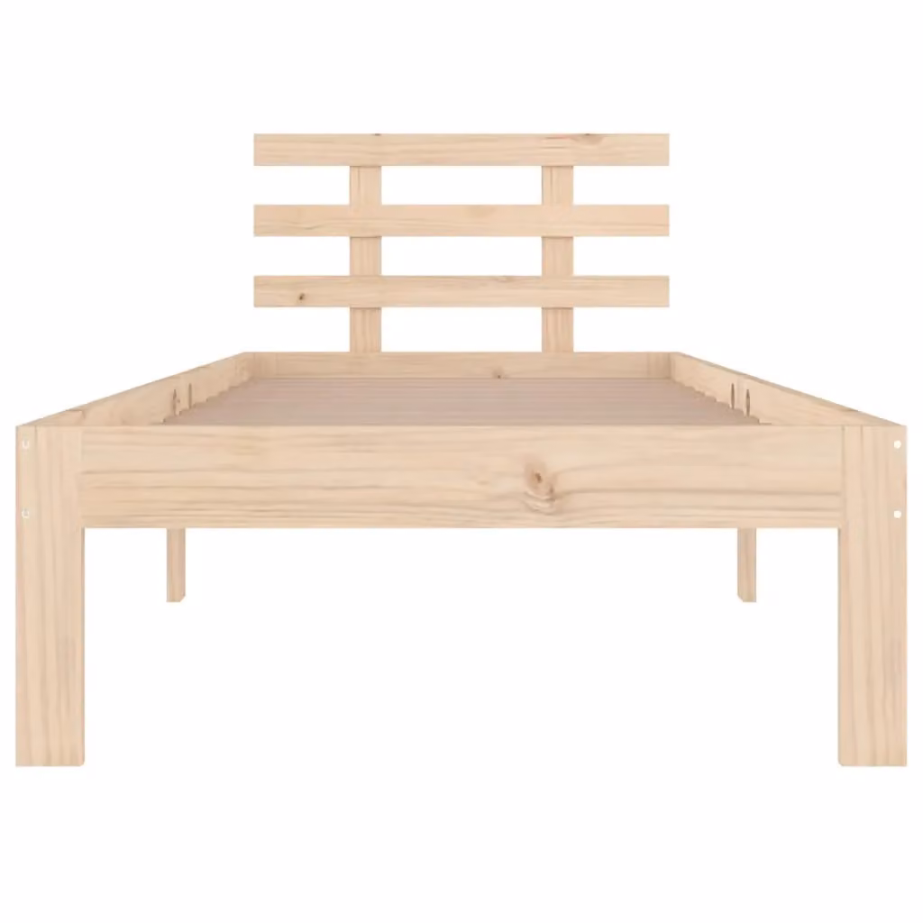 Berkfield Home Single Solid Wood Pine Bed Frame in Brown and Sand, W/D/H: 90 x 190 cm – 2
