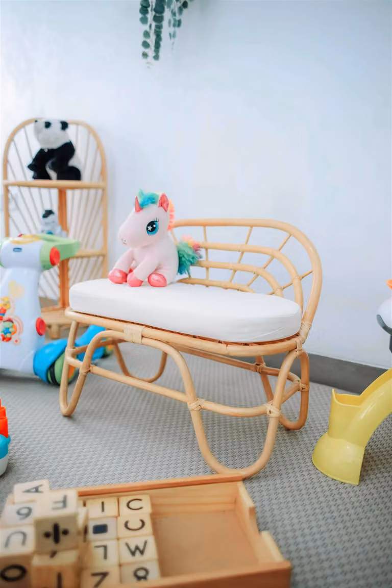 Nordlys Children's Rattan Sofa Bed in Brown and White