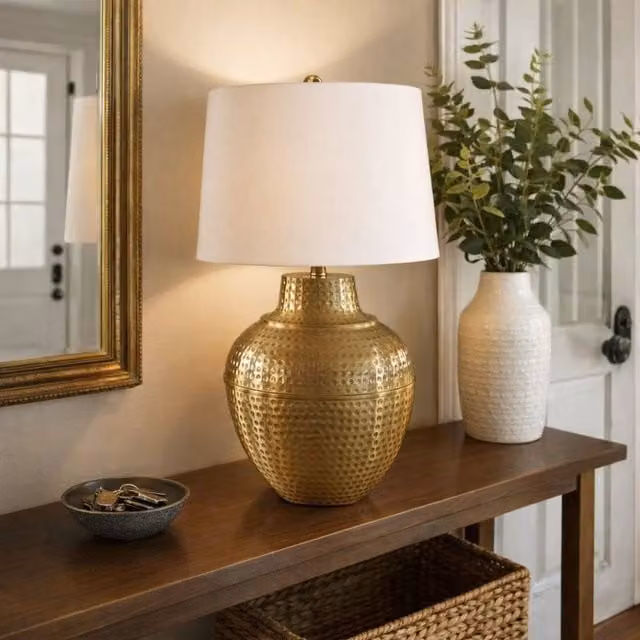 Pagazzi Vanya Gold and White Ceramic Table Lamp – 1