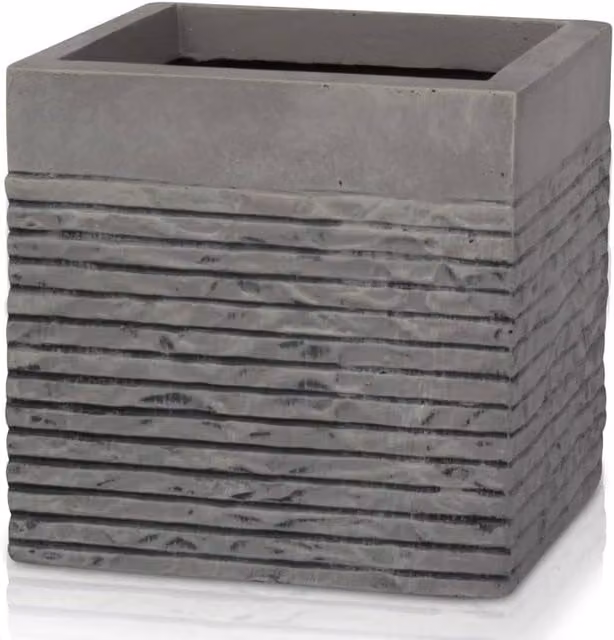 Primrose Fibrecotta Brick Square Planter Pot, Light Grey, 40 cm – 1