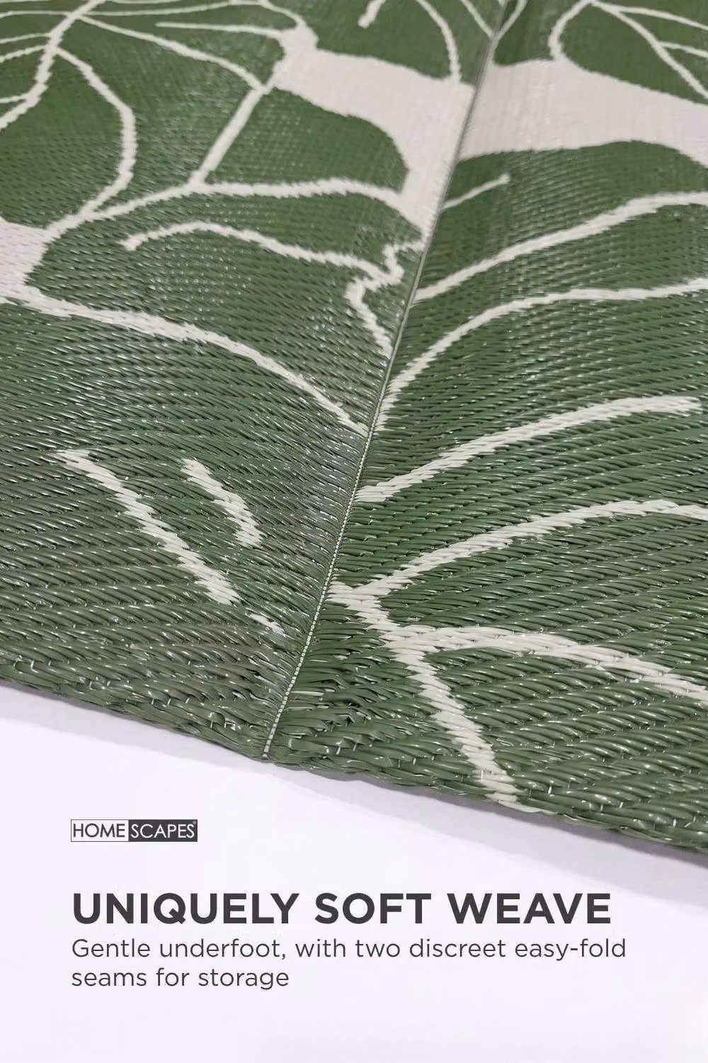Homescapes Luxury Outdoor Rug in Green and White Ada Floral, Reversible and UV-Resistant, W: 240 cm, D: 300 cm – 4