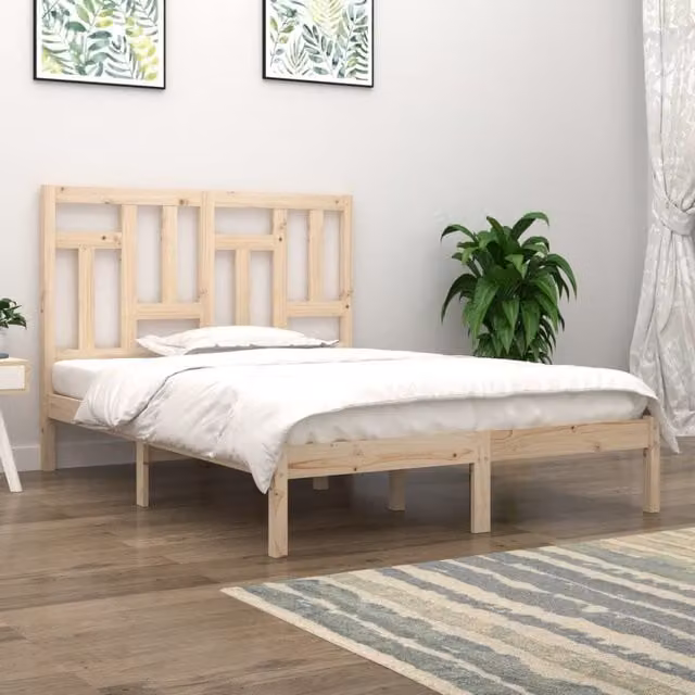 Berkfield Home Solid Wood Pine Bed Frame in Brown, W/D/H: 160 x 200 cm – 1