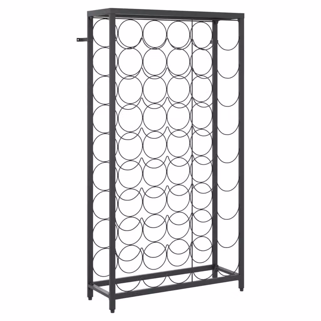 Berkfield Home Black Wrought Iron Wine Rack for 45 Bottles, W/D/H: 54 x 18 x 100 cm – 2
