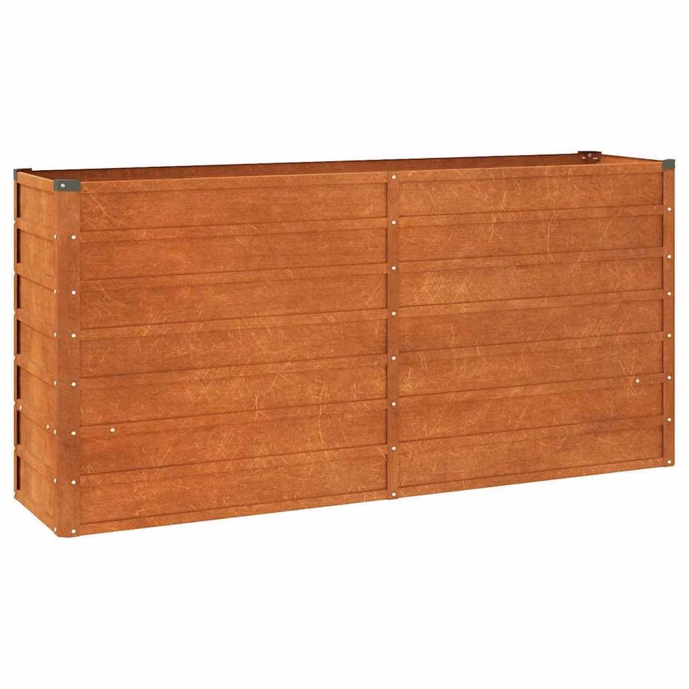 Berkfield Home Garden Raised Bed in Brown Corten Steel, W/D/H: 160 x 40 x 77 cm – 2
