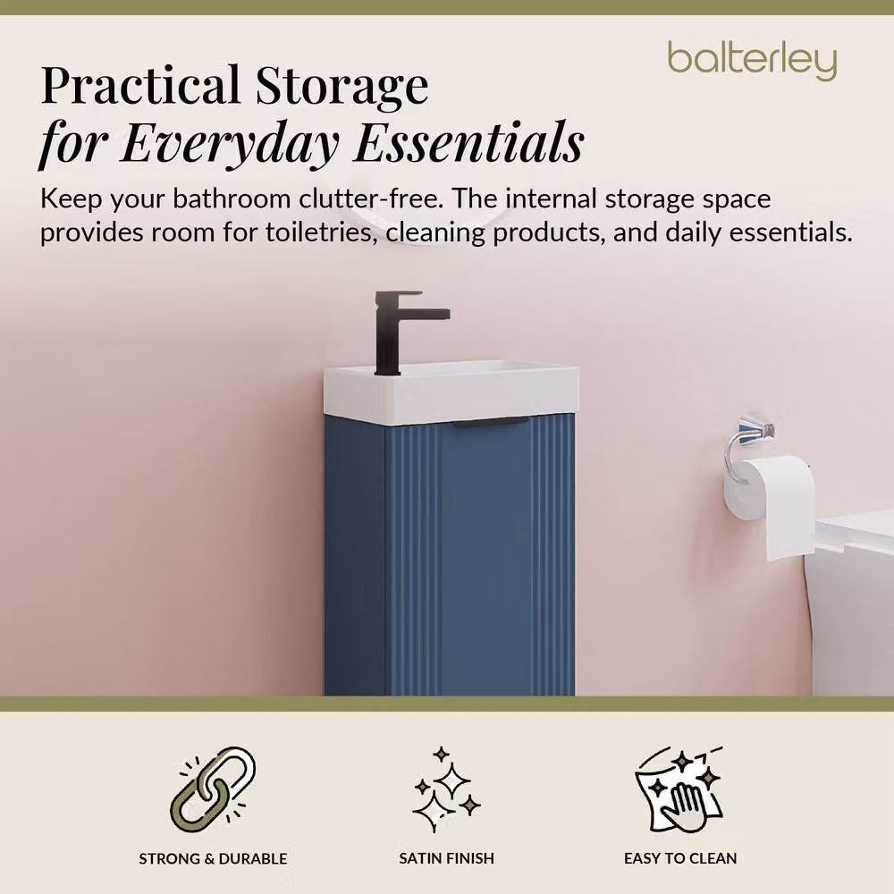 Balterley Blue Floor Standing Bathroom Vanity Unit with Black Handle – 2