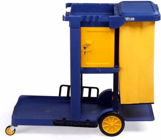 EONLION Lightweight Cleaning Trolley on Wheels, Blue, Width: 100 cm