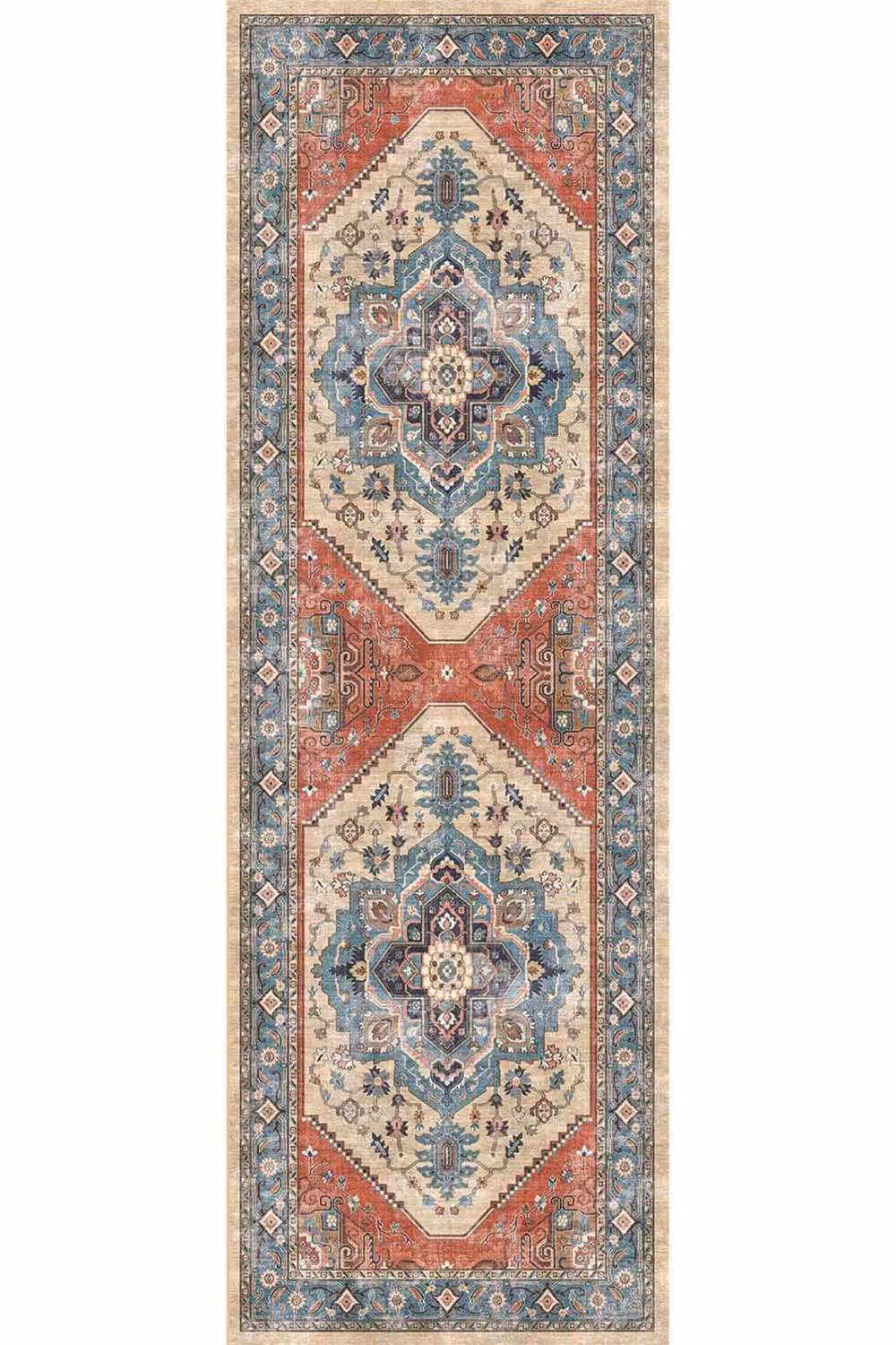 THE RUGS Parisa Washable Persian Classic Runner Rug in Beige and Multicolour, W/D/H: 60 x 180 cm – 3