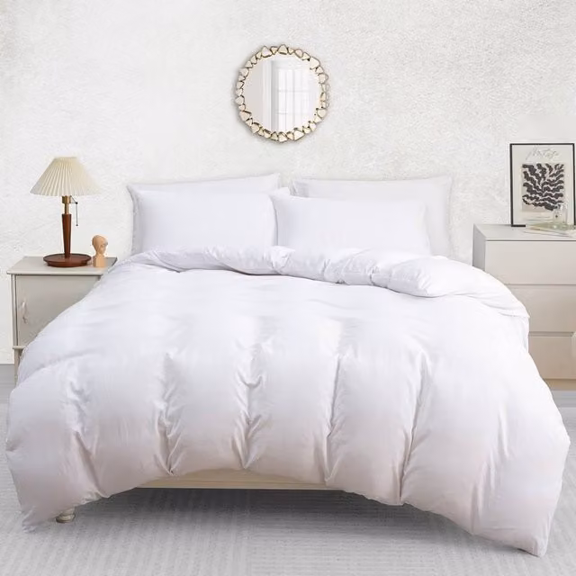 Pamposh King Size Microfibre Duvet Cover and Pillowcase Set, White