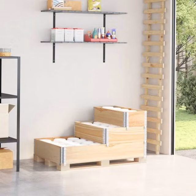 Berkfield Home 3-Tier Raised Bed in Brown Solid Wood and Galvanised Steel, W: 120 cm, D: 80 cm