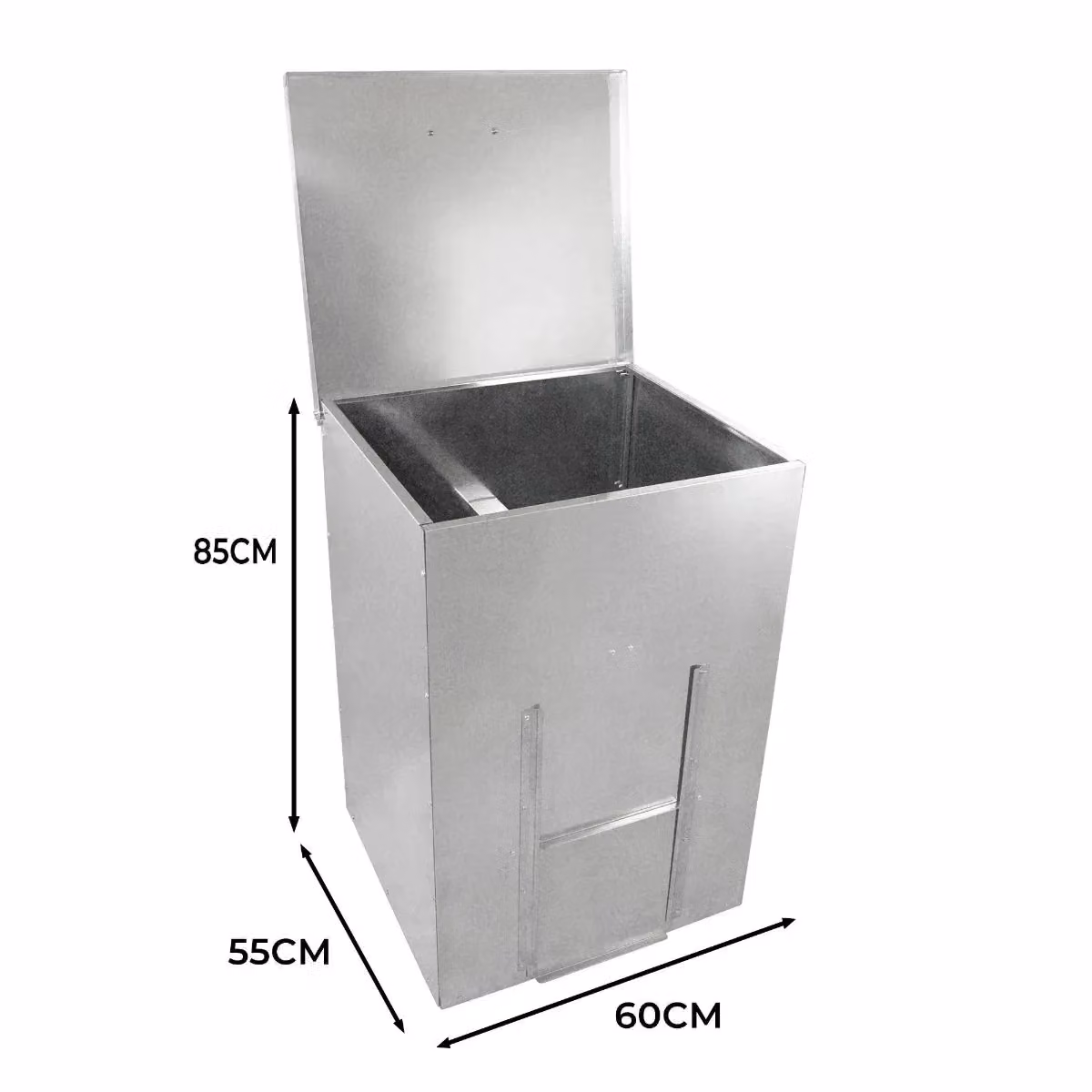 Monstershop Galvanised Steel Coal Bunker in Silver, 150kg Capacity – 2
