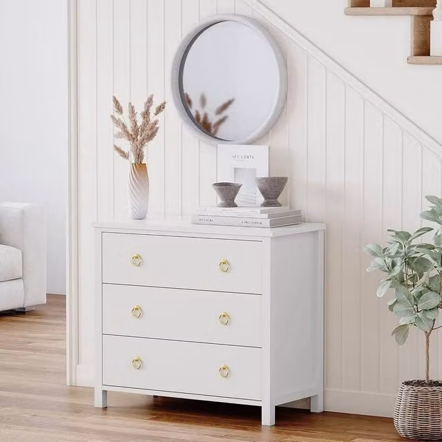 KORVIXA 3-Drawer Dresser in White