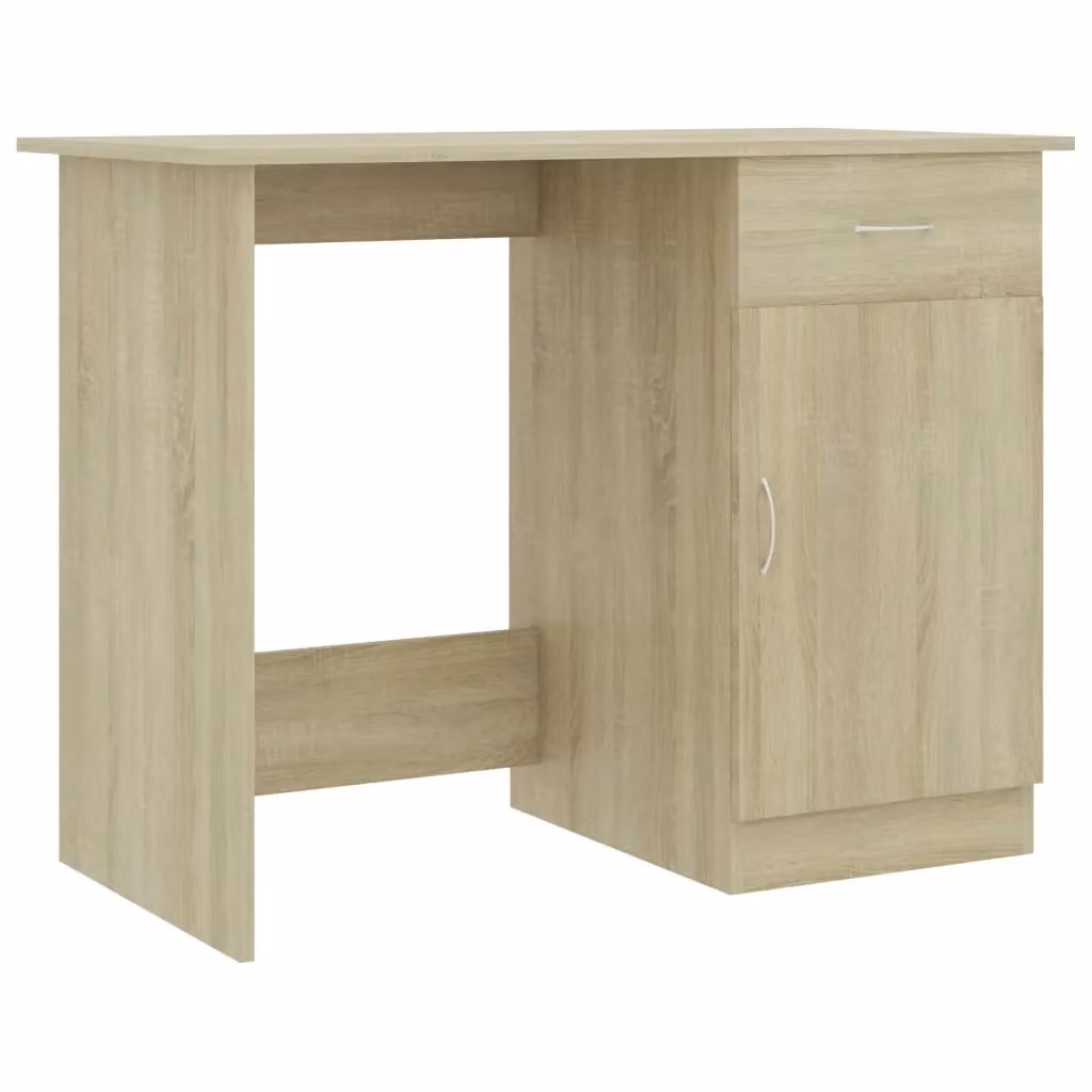 Berkfield Modern Writing Desk in Sonoma Oak and Brown, W/D/H: 100 x 50 x 76 cm – 2