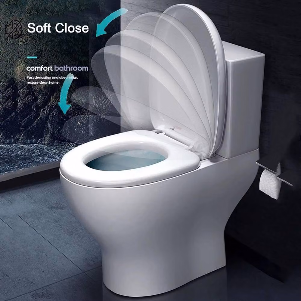 VOGREX Soft Close Oval Toilet Seat with Quick Release Function in White – 2