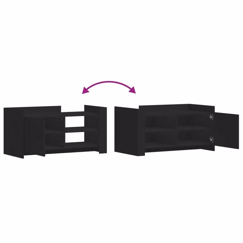 Berkfield Home Modern Black Rectangular Coffee Table in Matt Engineered Wood W/D/H: 100 x 50 x 50 cm – 6