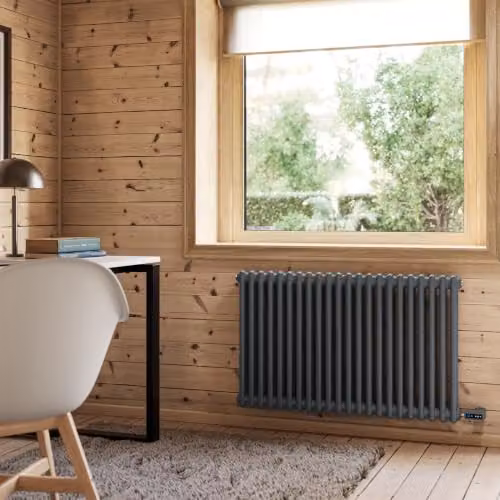 UK Radiators Alpha Electric 2 Column Horizontal Traditional Cast-Iron Style Radiator in Anthracite Grey with WiFi App Control, W: 98.8 cm, H: 60 cm – 3