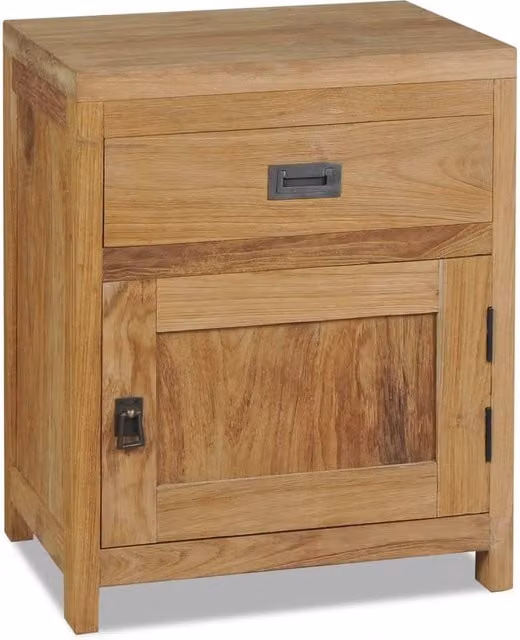Berkfield Home Solid Teak Bedside Cabinet in Brown, W/D/H: 40 x 30 x 50 cm