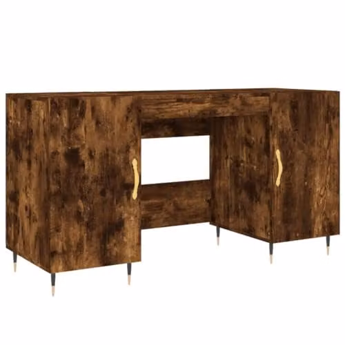 vidaXL Writing Desk in Brown Engineered Wood, W/D/H: 140 x 50 x 75 cm – 1