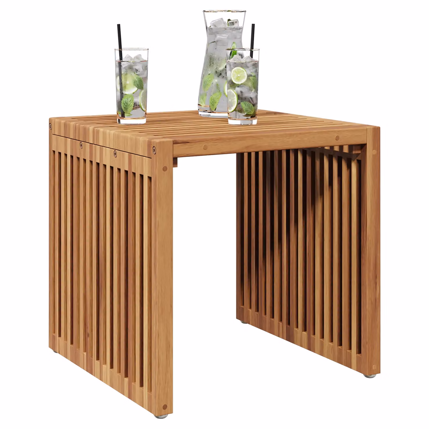 Berkfield Home Brown Teak Solid Wood Garden Side Table W/D/H: 42.5 x 45 x 45 cm – 3