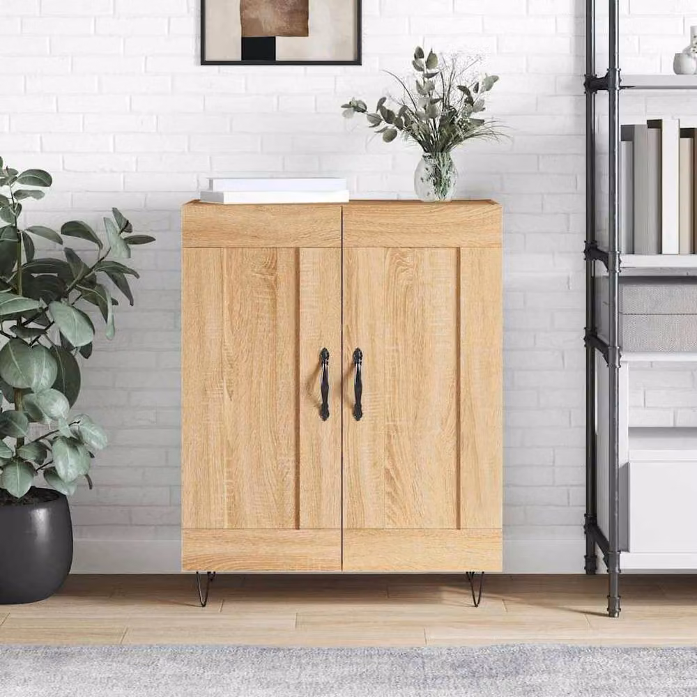 Berkfield Home Sonoma Oak Sideboard in Beige, W/D/H: 69.5 x 34 x 90 cm – 2