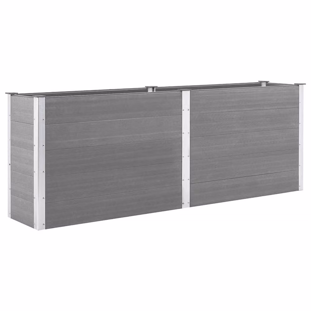 Berkfield Home Garden Grey WPC Raised Bed W: 250 cm, D: 50 cm, H: 91 cm – 1
